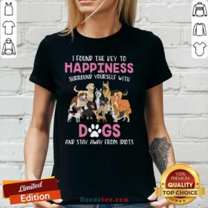 Top I Found Key To Happiness Surround 9 V-neck - Design by Handstee.com
