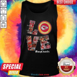 Top Love Kansas City Chiefs My Chiefs Signatures Tank Top - Design by handstee.com