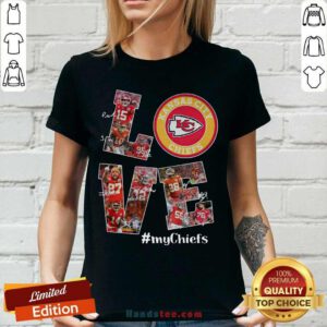 Top Love Kansas City Chiefs My Chiefs Signatures V-neck - Design by handstee.com