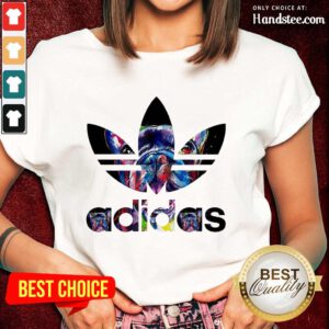 Amused French Bulldog Adidas Super Ladies Tee - Design By Handstee.com