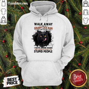Amused Walk Away I Am Black Cat Grumpy Hoodie