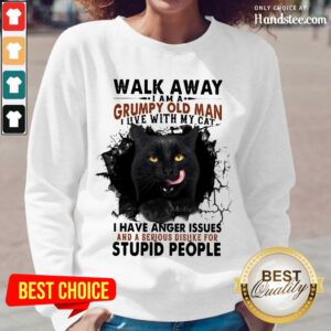 Amused Walk Away I Am Black Cat Grumpy Long-Sleeved