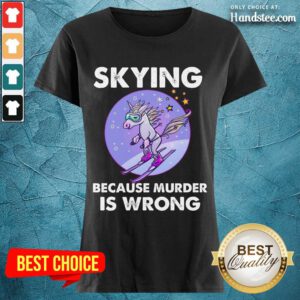 Confident Unicorn Skiing Ladies Tee - Design By Handstee.com
