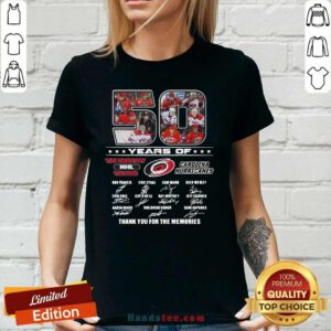 Cool 50 Years Of Carolina Hurricanes Ladies Tee - Design by Handstee.com