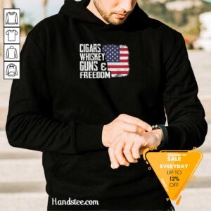 Cool Cigars Whiskey 9 Guns And Freedom Hoodie - Design by Handstee.com