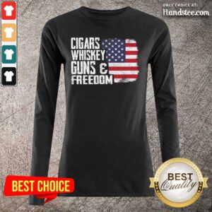 Cool Cigars Whiskey 9 Guns And Freedom Long Sleeved - Design by Handstee.com