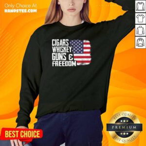 Cool Cigars Whiskey 9 Guns And Freedom Sweater - Design by Handstee.com