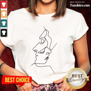Enthusiastic Abstract Face Design Art Ladies Tee