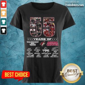 Great 55 Years Of Arizona Coyotes Ladies Tee - Design By Handstee.com