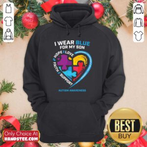 Happy 1 I Wear Blue For My Son Hoodie - Design By Handstee.com