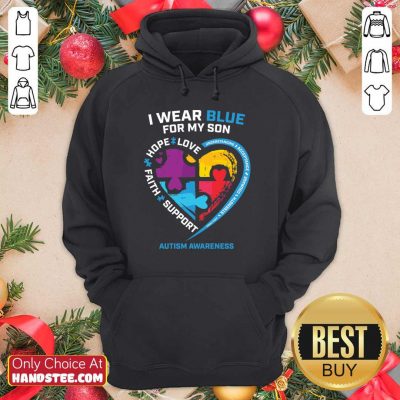 Happy 1 I Wear Blue For My Son Hoodie - Design By Handstee.com