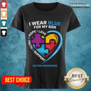 Happy 1 I Wear Blue For My Son Ladies Tee - Design By Handstee.com