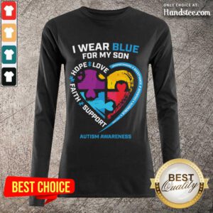 Happy 1 I Wear Blue For My Son Long-Sleeved - Design By Handstee.com