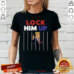 Hot 6 Anti Trump Lock Him Up Ladies Tee - Design by Handstee.com