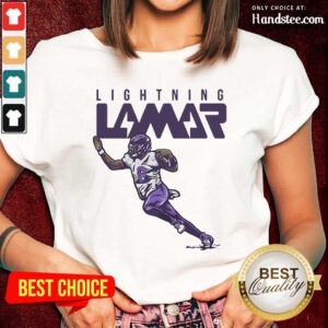 Overjoyed Lamar Jackson Lightning Lamar Ladies Tee