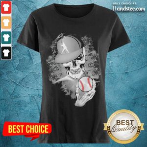 Overjoyed Punisher Skull Baseball Ladies Tee
