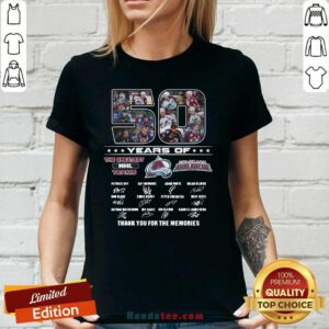 Pretty 50 Years Of Colorado Avalanche Ladies Tee - Design by Handstee.com