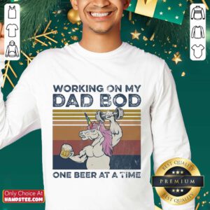 Terrific Unicorn Working On My Dad Bod Sweater - Design By Handstee.com