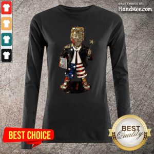 Top 3 Golden Trump Statue Long Sleeved - Design by Handstee.com