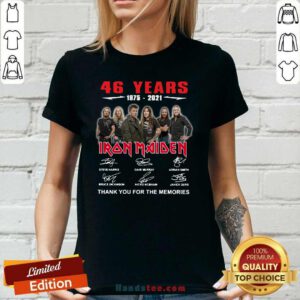 Top 46 Years 1975 2021 Iron Maiden Ladies Tee - Design by Handstee.com
