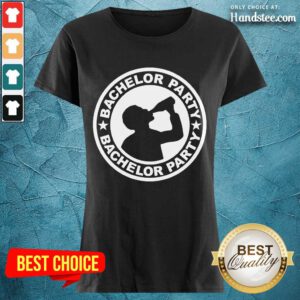 Amused Bachelor Party Drinking Wine Bottles Ladies Tee