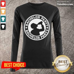 Amused Bachelor Party Drinking Wine Bottles Long-Sleeved