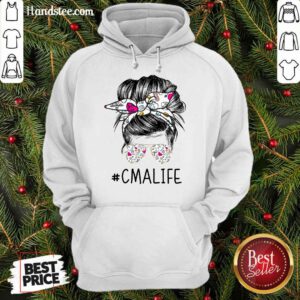 Amused Girl Bun Hair Glasses CMA Life Hoodie