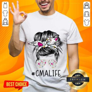 Amused Girl Bun Hair Glasses CMA Life Shirt