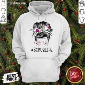 Confident Girl Bun Hair Glasses Scrub Life Hoodie