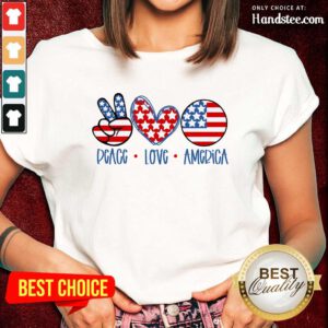 Confident Peace Love America Ladies Tee