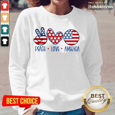 Confident Peace Love America Long-Sleeved