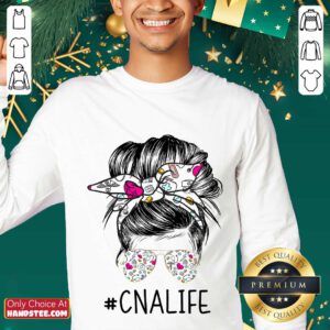 Delighted Girl Bun Hair Glasses CNA Life Sweater