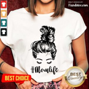 Delighted Mom Life Hair In Bun Ladies Tee