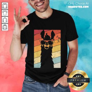 Excited Llama Wear Glasses Vintage Shirt