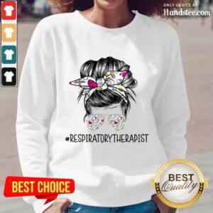 Girl Bun Hair Glasses Respiratory Therapist Long-Sleeved