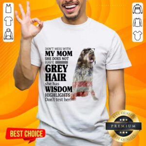 Good Wirehaired Pointing Griffon My Mom Grey Hair Wisdom Highlights American Flag Shirt