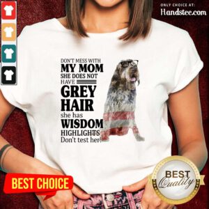 Good Wirehaired Pointing Griffon My Mom Grey Hair Wisdom Highlights American Flag Ladies Tee