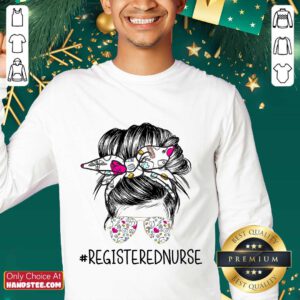 Great Girl Bun Hair Glasses Registered Nurse Sweater
