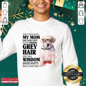 Happy Goldador My Mom Grey Hair Wisdom Highlights American Flag Sweater