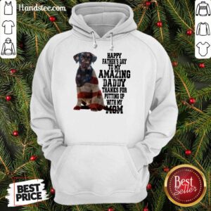 Hot Labrador American Flag Happy Fathers Day To My Amazing Daddy Thanks For Putting Up With My Mom Hoodie