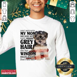 Hot Yorkipoo My Mom Grey Hair Wisdom Highlights American Flag Sweater