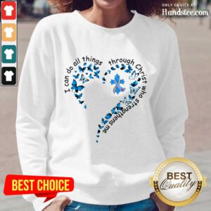 I Can Do All Things Through Christ Who Strengthens Me Cancer Heart Butterfly Long-Sleeved