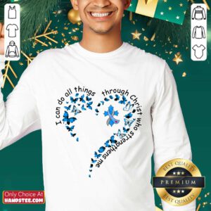 I Can Do All Things Through Christ Who Strengthens Me Cancer Heart Butterfly Sweater