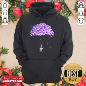 Never Give Up Umbrella Rose Lupus Awareness Hoodie