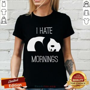 Panda I Hate Mornings V-neck