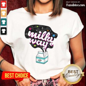 Positive Galaxy Milky Way Milk Bottle Ladies Tee