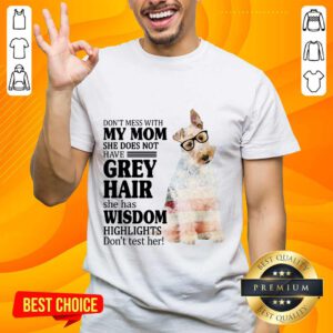 Premium Wire Fox My Mom Grey Hair Wisdom Highlights American Flag Shirt