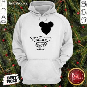 Star Wars Baby Yoda Holding Balloon Mickey Mouse Hoodie