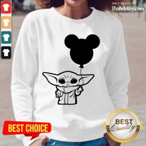 Star Wars Baby Yoda Holding Balloon Mickey Mouse Long-Sleeved
