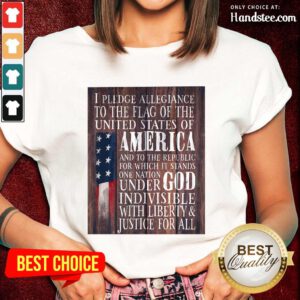Top American Flag One Nation Under God Indivisible Ladies Tee